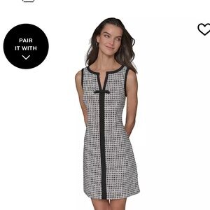 Karl Lagerfeld Monochrome Tweed Dress with Bow brand new with tags 0